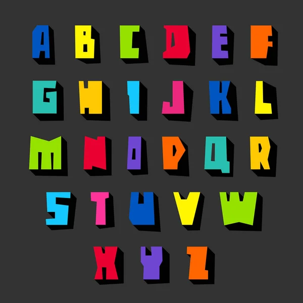 Farbige Buchstaben auf einem Blatt Papier geschnitten — Stockvektor
