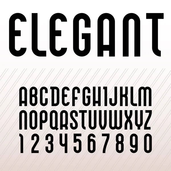 Elegáns font. Divatos ábécé, fekete vektoros betűk a világos háttér. — Stock Vector