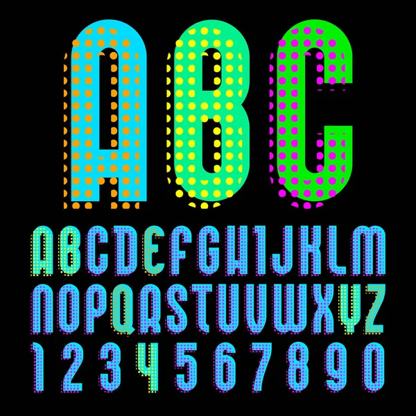 Pop art tarzında alfabe, vektör harfleri — Stok Vektör