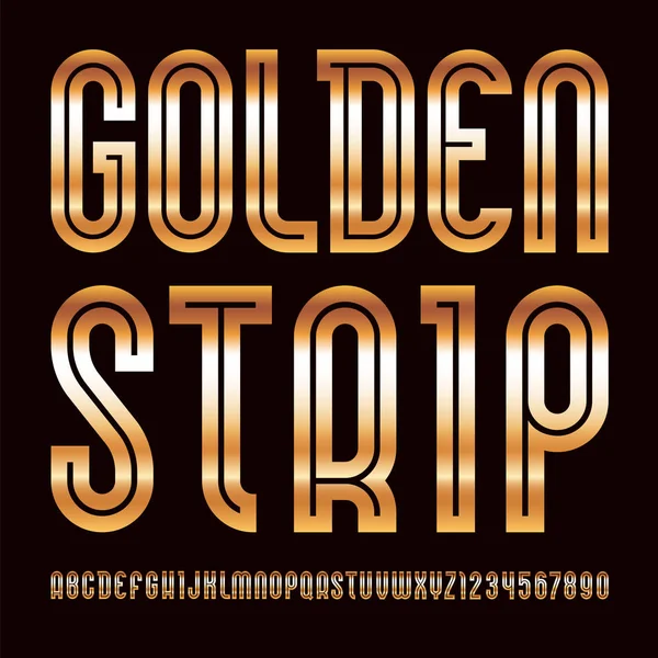 Altın yazı tipi. Modaya uygun alfabe — Stok Vektör