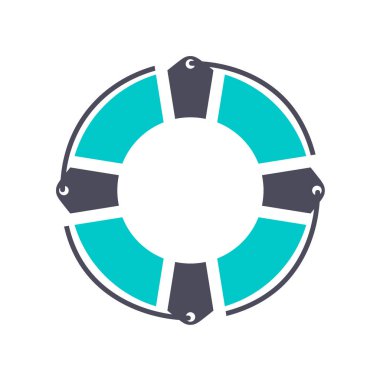 Beyaz arka planda yeni gri turkuaz simgesi