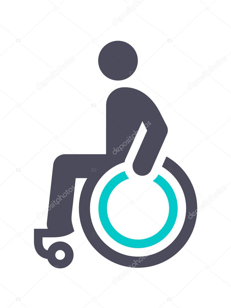 Disabled, gray turquoise icon on a white background