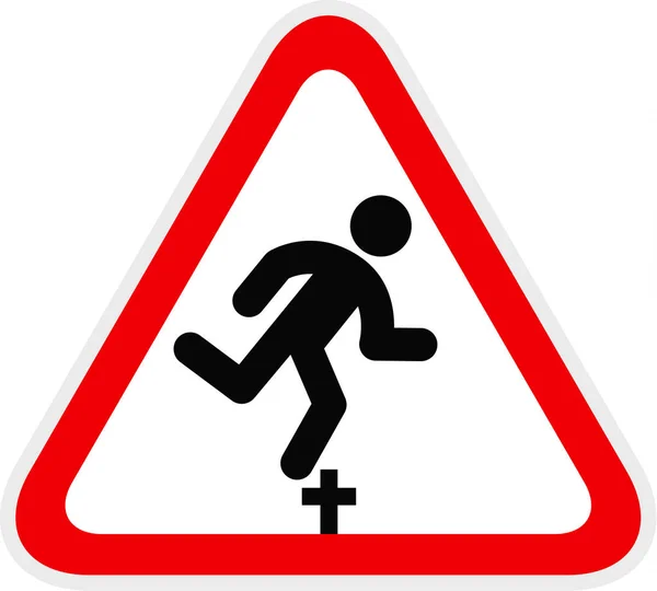 Driehoekige rode waarschuwing gevaar symbool, vector illustratie — Stockvector
