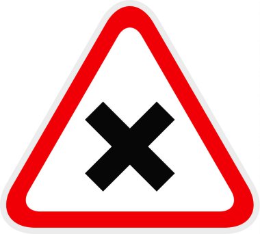 Üçgen kırmızı Uyarı Tehlike Sembolü, vektör çizimi