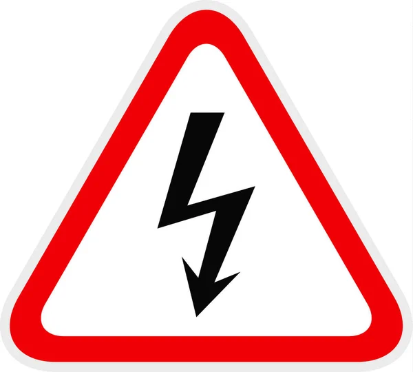 Simbolo di pericolo di avvertimento rosso triangolare, illustrazione vettoriale — Vettoriale Stock