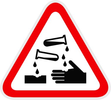 Üçgen kırmızı Uyarı Tehlike Sembolü, vektör çizimi