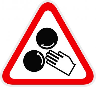 Üçgen kırmızı Uyarı Tehlike Sembolü, vektör çizimi