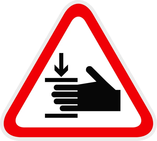 Simbolo di pericolo di avvertimento rosso triangolare, illustrazione vettoriale — Vettoriale Stock