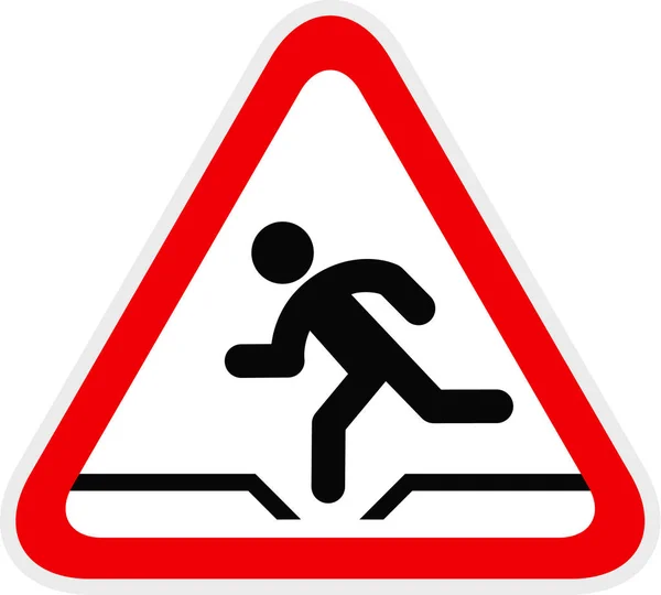 Símbolo de perigo de aviso vermelho triangular, ilustração vetorial — Vetor de Stock