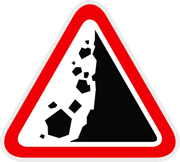 三角形の赤い警告ハザードシンボル、ベクトルイラスト — ストックベクタ