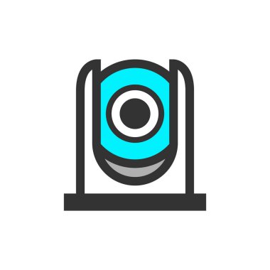 Video gözetim web kamera, vektör illüstrasyon