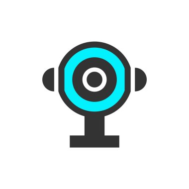 Video gözetim web kamera, vektör illüstrasyon