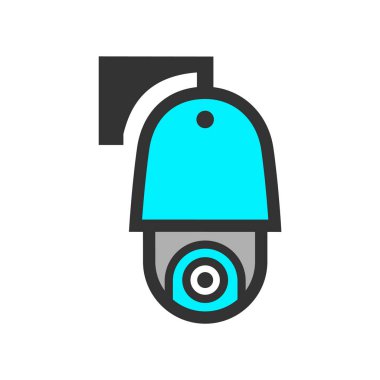 Video gözetim kamerası, vektör illüstrasyon