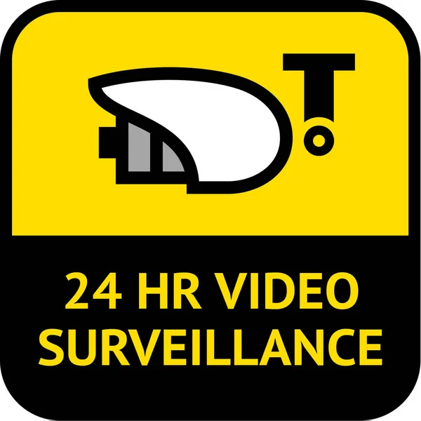 Video surveillance, CCTV-label vierkante vorm, vector illustratie — Stockvector