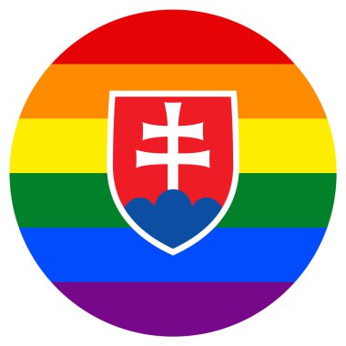 Lgbt Bayrağı, beyaz arka planda yuvarlak şekil simgesi