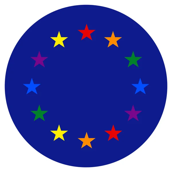 Bandera LGBT, icono de forma redonda sobre fondo blanco — Vector de stock