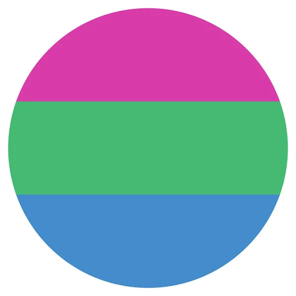 Příznak LGBT, kulatý tvar na bílém pozadí — Stockový vektor