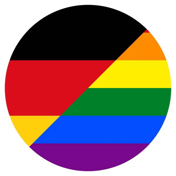 Bandera LGBT, icono de forma redonda sobre fondo blanco — Vector de stock