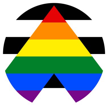 Lgbt Bayrağı, beyaz arka planda yuvarlak şekil simgesi