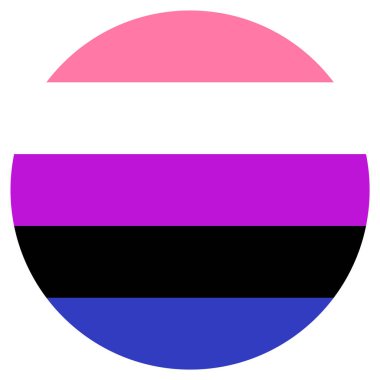 Lgbt Bayrağı, beyaz arka planda yuvarlak şekil simgesi