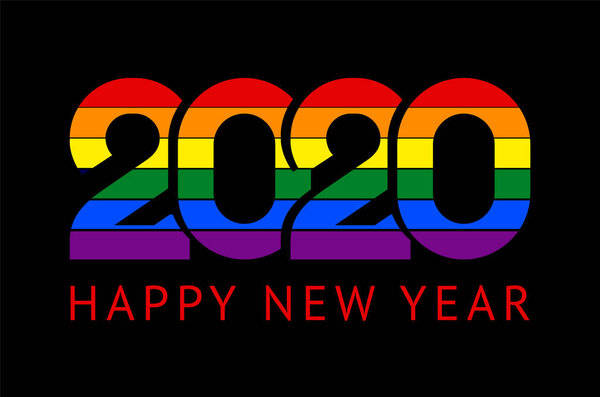 Happy New Year greeting card design. 2020 Chinese year of rat