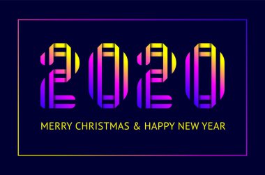 Happy New Year tebrik kartı tasarımı 2020