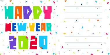 Happy New Year tebrik kartı tasarımı 2020