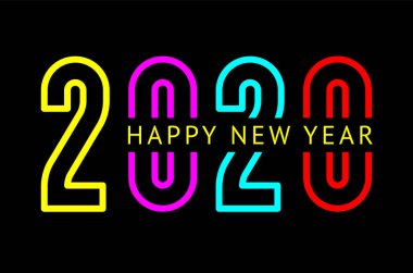 Happy New Year tebrik kartı tasarımı 2020