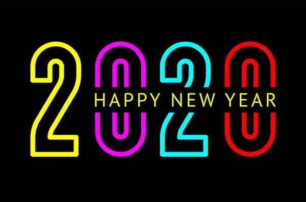 Gott nytt år gratulationskort design 2020 — Stock vektor