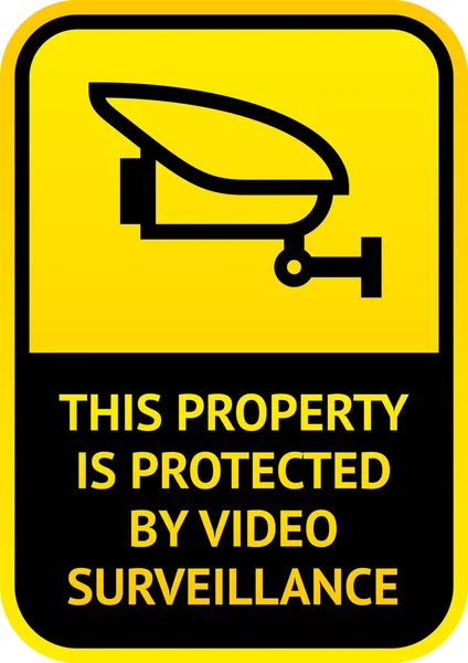 Aankondiging Video Surveillance symbool, sticker. Vectorillustratie voor afdrukken. — Stockvector