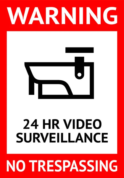 Avis symbole de vidéosurveillance, étiquette. Illustration vectorielle pour impression . — Image vectorielle