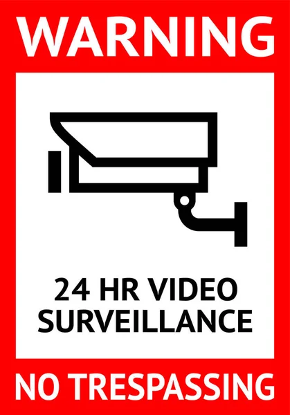 Bericht Video Surveillance symbool, label. Vector illustratie voor afdruk. — Stockvector