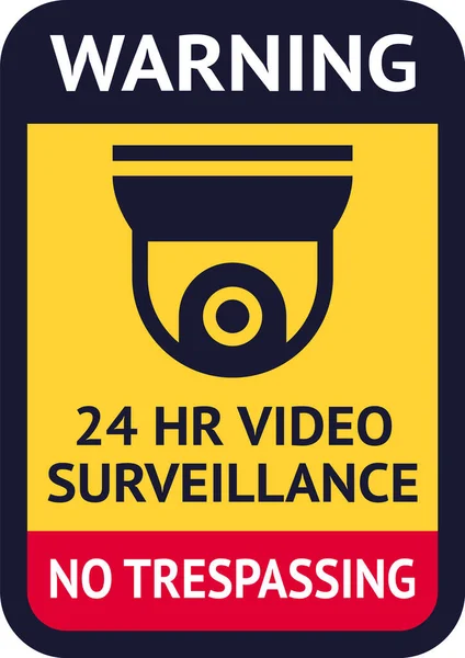 Etiqueta Símbolo de vigilância de vídeo, ilustração vetorial para impressão . — Vetor de Stock