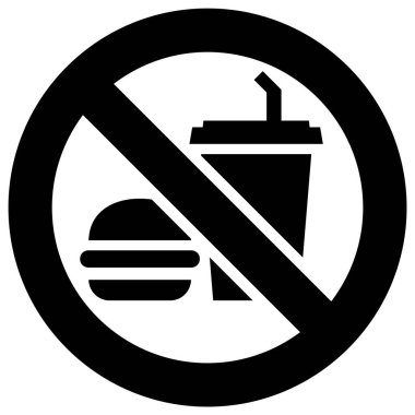 Yiyecek ve içecek yasak değil, modern yuvarlak çıkartma.