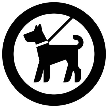 Fouling Dog yasak tabelası yok, modern yuvarlak çıkartma.