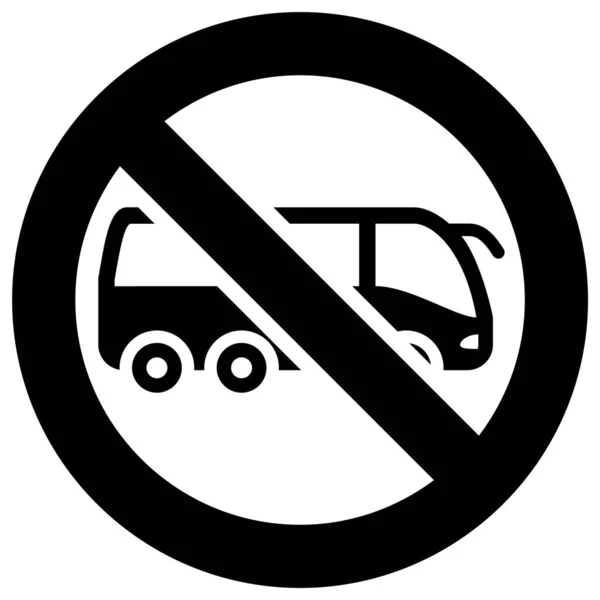 Aucun signe interdit de bus, autocollant rond moderne, illustration vectorielle pour votre design — Image vectorielle