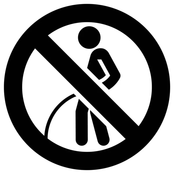 No peeing on the floor forbidden sign, modern round sticker — Stock Vector