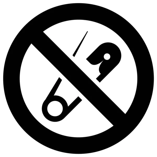 Захисного Штифта Заборонений Знак Сучасна Кругла Наклейка — стоковий вектор