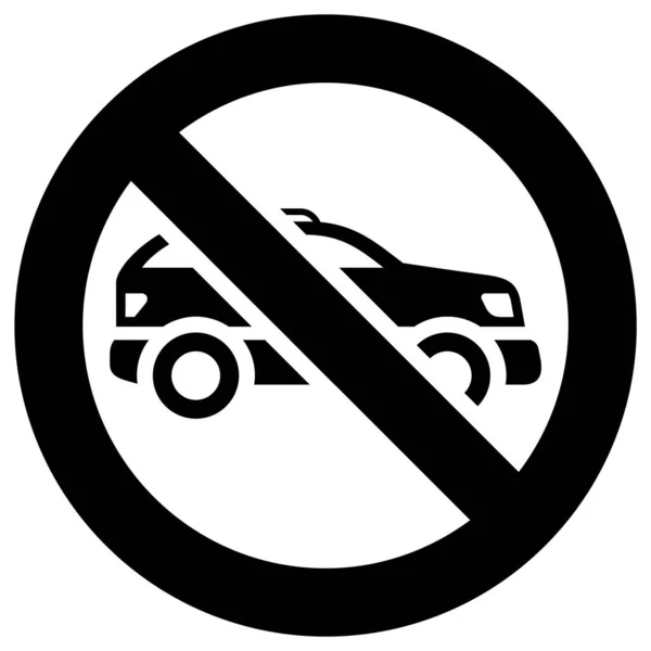 Keine Autos Und Fahrzeuge Verbotsschild Moderne Runde Aufkleber — Stockvektor
