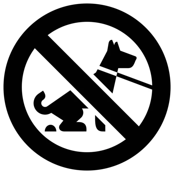 Fouling Dog Zakázané Znamení Moderní Kolo Nálepka — Stockový vektor