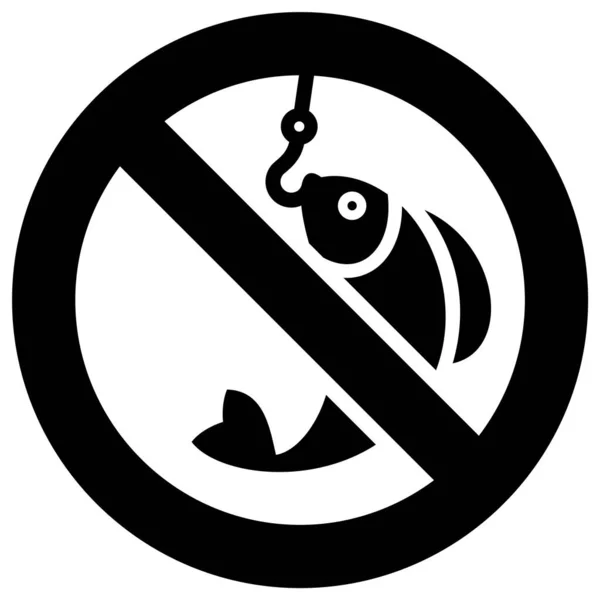 Hay Señal Prohibida Pesca Etiqueta Engomada Redonda Moderna — Archivo Imágenes Vectoriales