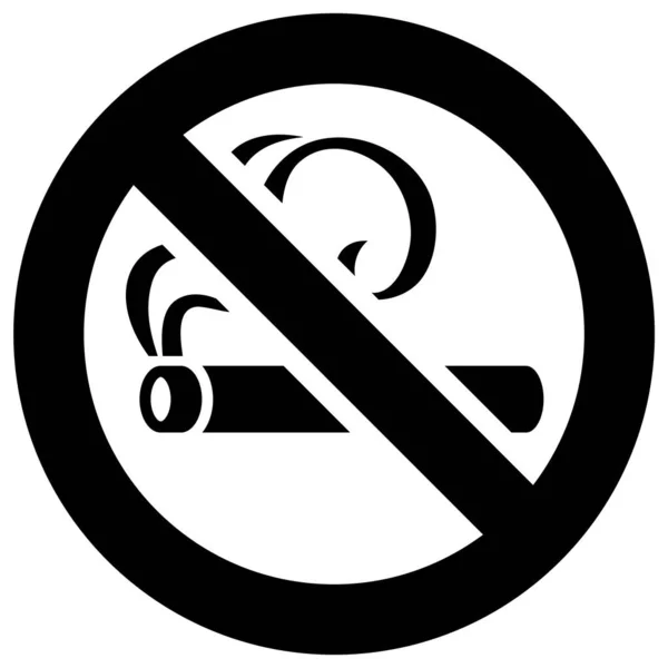 Fumar Signo Prohibido Etiqueta Engomada Redonda Moderna — Vector de stock