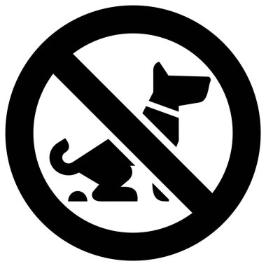 Fouling Dog yasak tabelası yok, modern yuvarlak çıkartma.