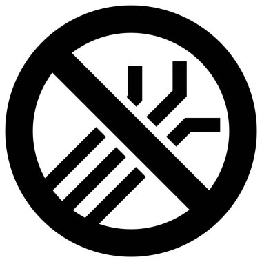 Plastik pipet yasak işareti yok, modern yuvarlak çıkartma