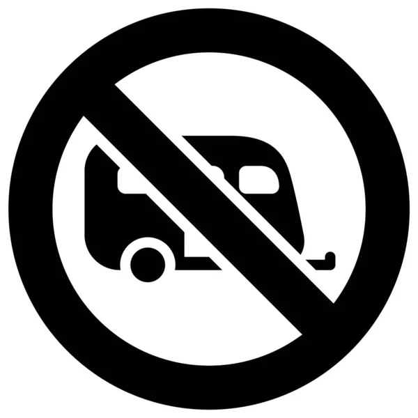 没有野营车和大篷车禁止标牌 现代圆形贴纸 — 图库矢量图片