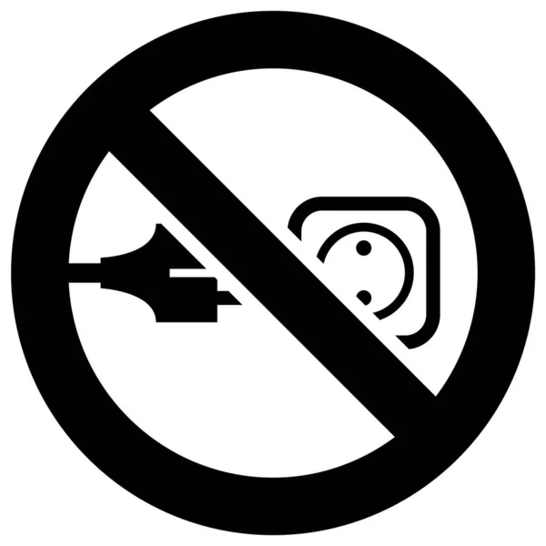 Remove Plug Forbidden Sign Modern Sticker — Stock Vector