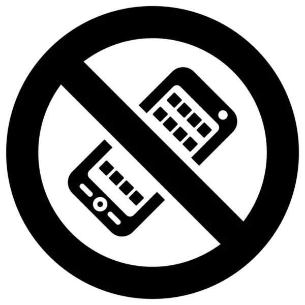 Використовувати Заборонений Знак Мобільних Телефонів Сучасні Круглі Наклейки — стоковий вектор