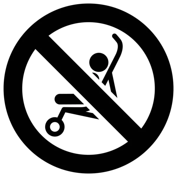 Baby Carriage Forbidden Sign Modern Sticker — Stock Vector