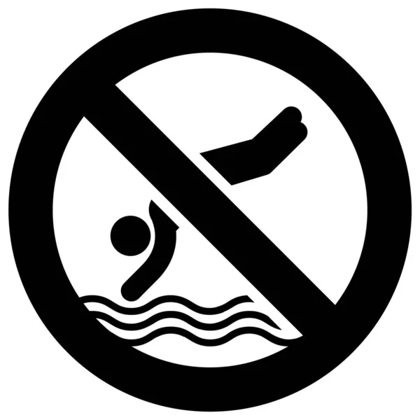Diving Forbidden Sign Modern Sticker — Stock Vector