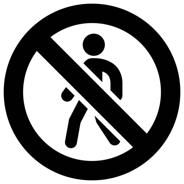 Pedestrians Forbidden Sign Modern Sticker — Stock Vector